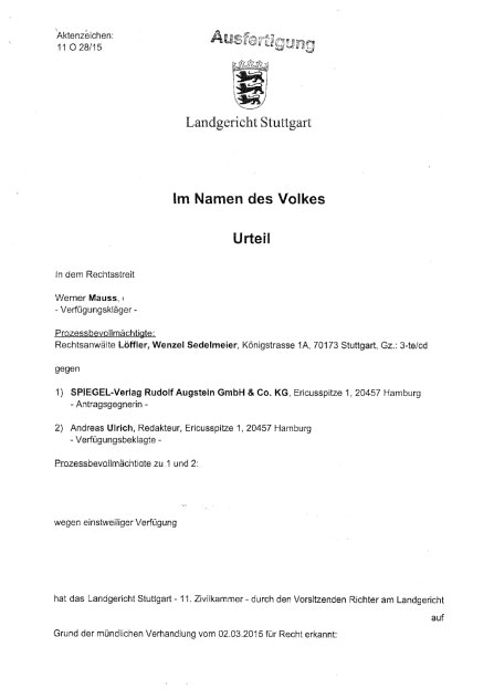 Anlage 4: Urteil Stuttgart